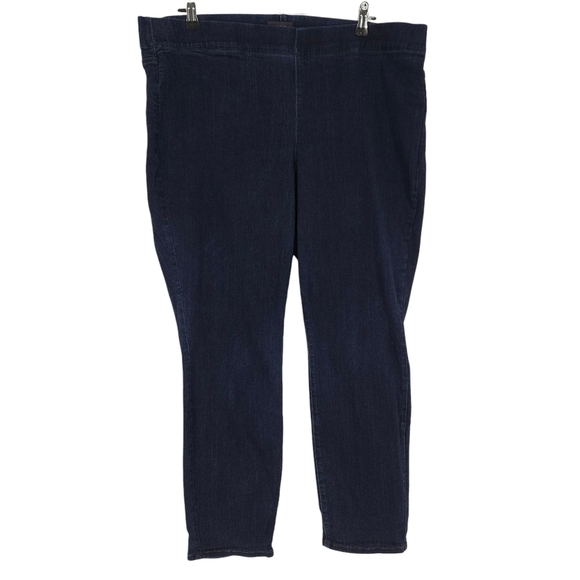 NYDJ Skinny Jeans Blue Lift Tuck High Rise Pull On Stretch Dark Wash Denim 18W - Picture 1 of 8